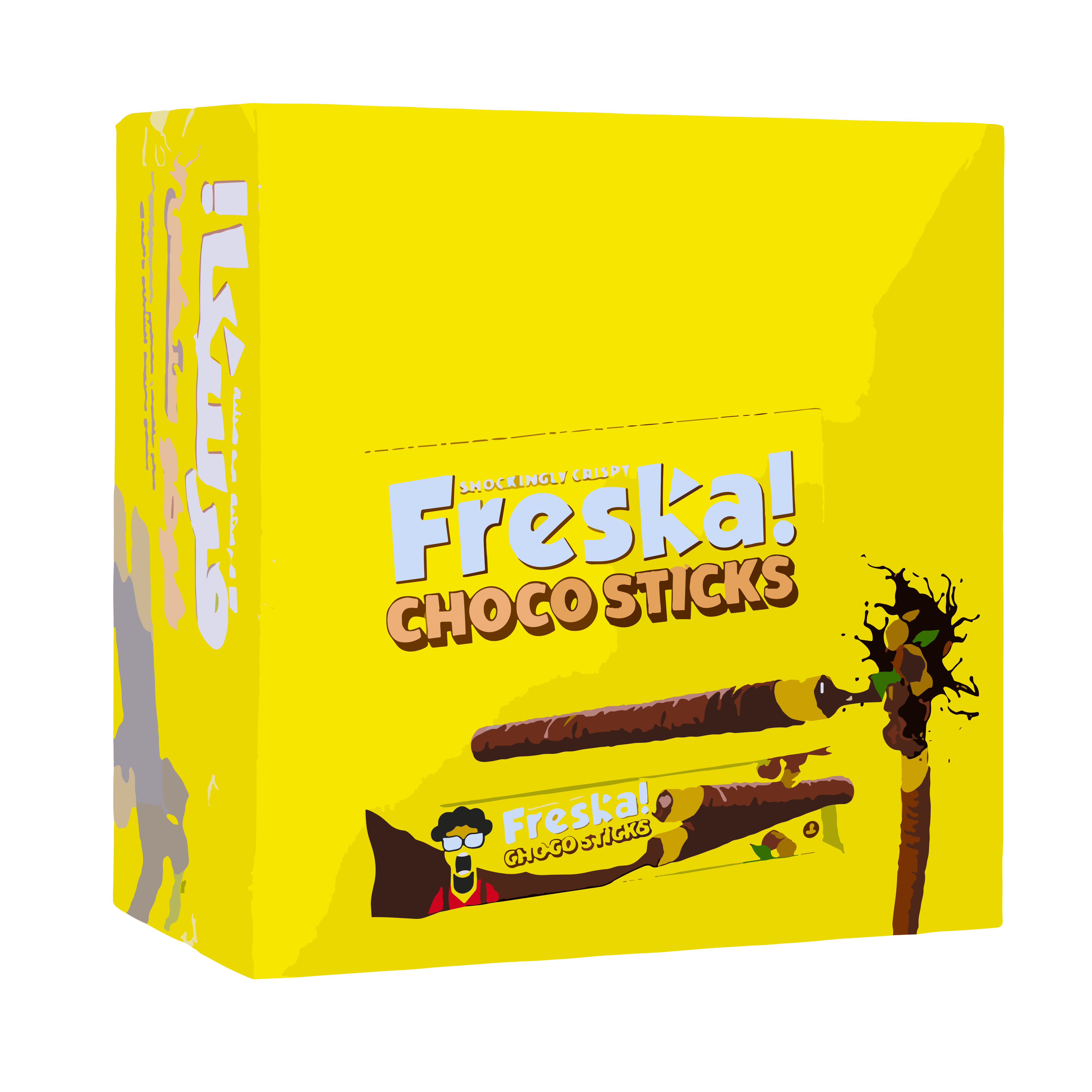 Freska Sticks Rolled Wafer Filled With Cocoa and Hazelnut Cream Yellow 24pcs