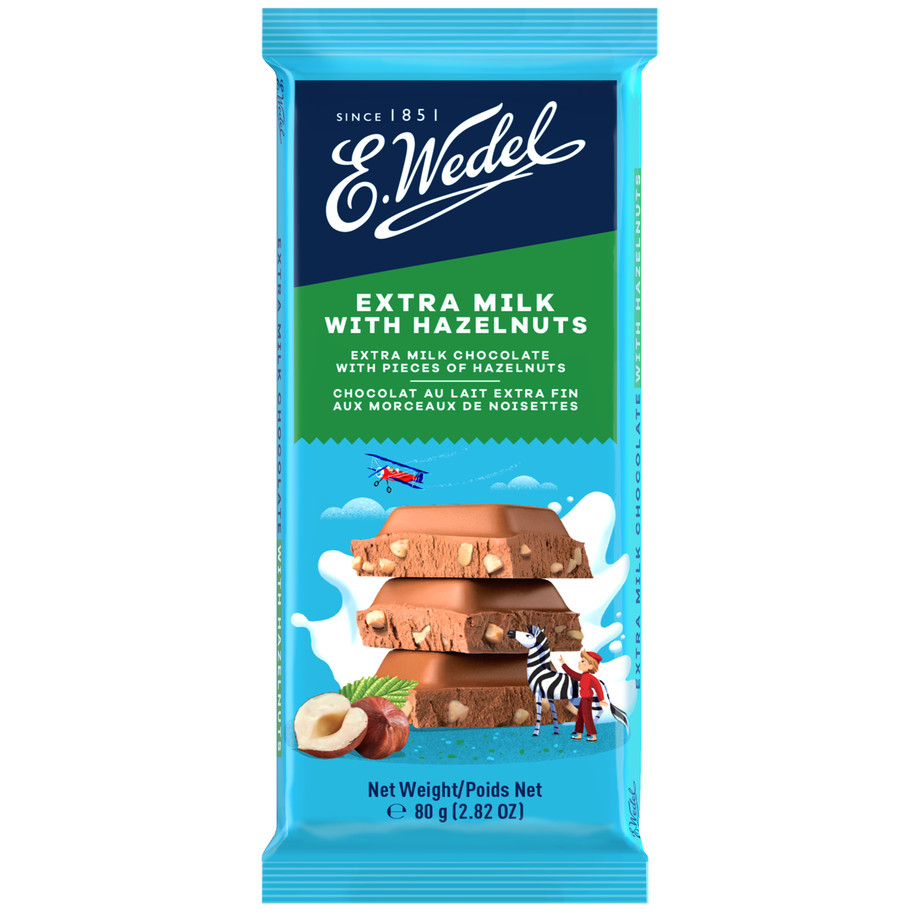 E.WEDEL EXTRA MILK WITH HAZELNUTS CHOCOLATE 80G