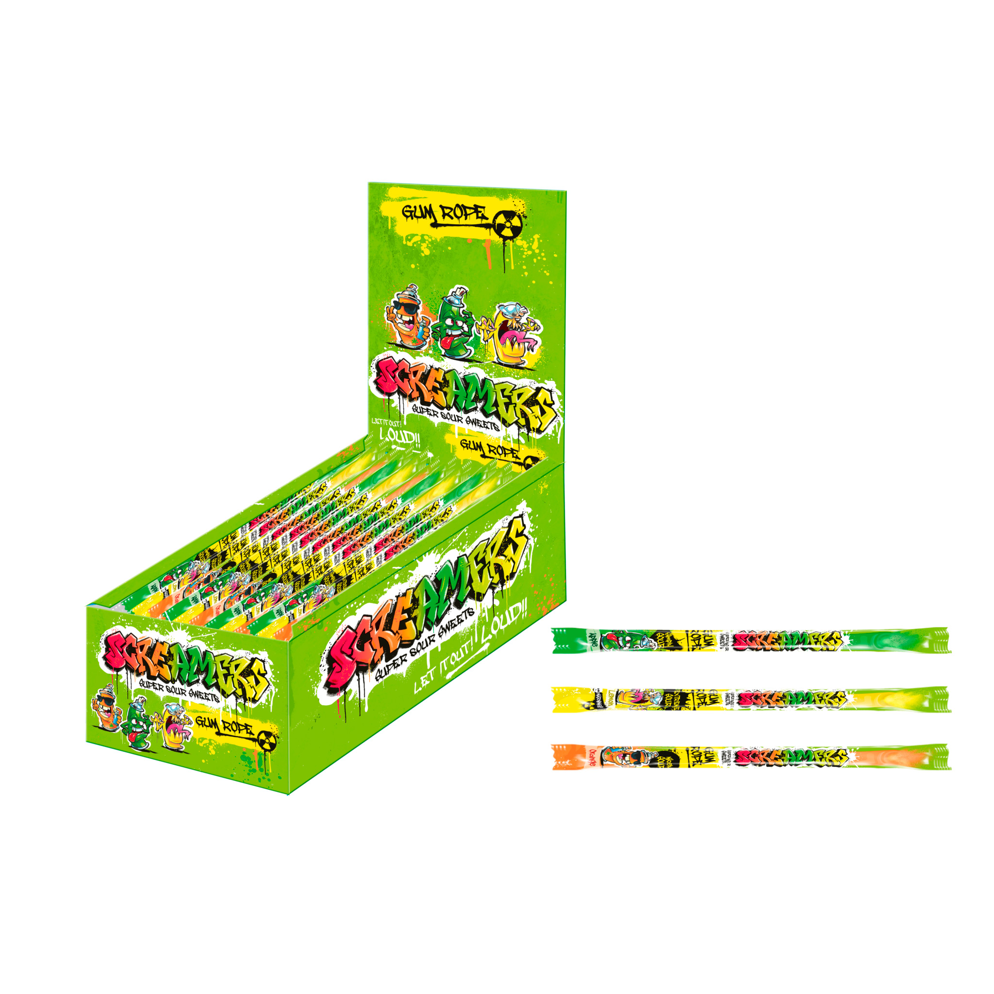 Screamers Super Sour Sweets Bubble Gum 40x17g