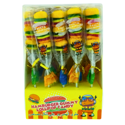 Wow Hamburger Gummy Lollipop Candy 20x20g